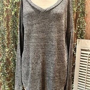 Gray V-Neck Women's Sweater